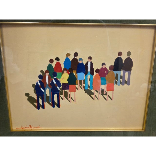 Giorgio Bianchi, Composition of Figures, 1970s, Oil on Canvas, Framed For Sale - Image 7 of 13