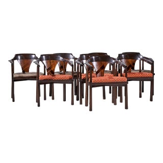 Edward Wormley for Dunbar Model 935 Walnut and Rosewood Chairs - Set of 8 For Sale