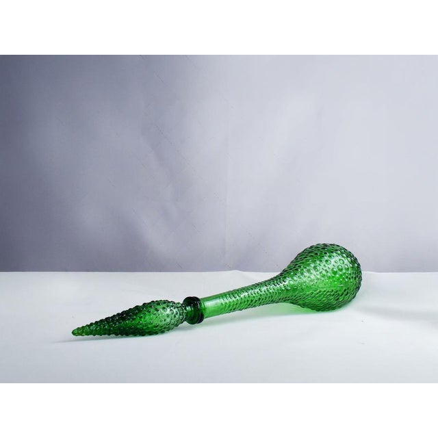 Mid-Century Modern Emerald Green Empoli Genie Bottle Decanter, 1960s For Sale - Image 10 of 14
