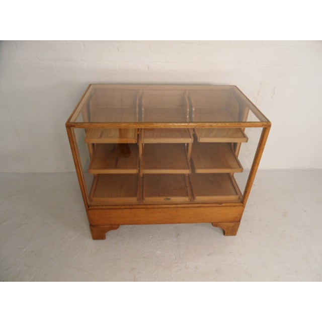 Antique Oak Shop Display Cabinet with Drawers, 1930s For Sale - Image 3 of 11