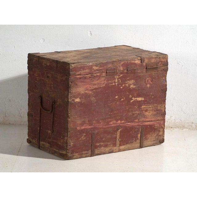 Antique Chinese Painted Trunk For Sale - Image 11 of 12
