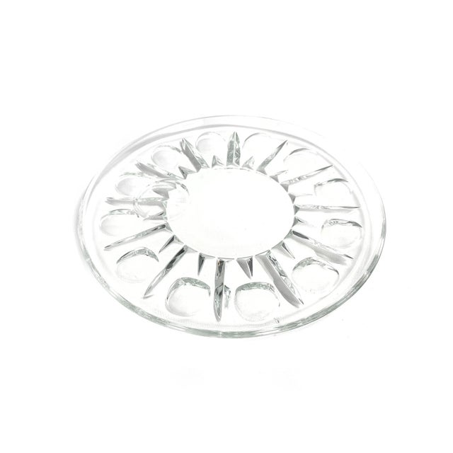 Vintage mid century set of 4 Indiana Vintage clear glass sunburst luncheon plates. This beautiful set is made of thick and...