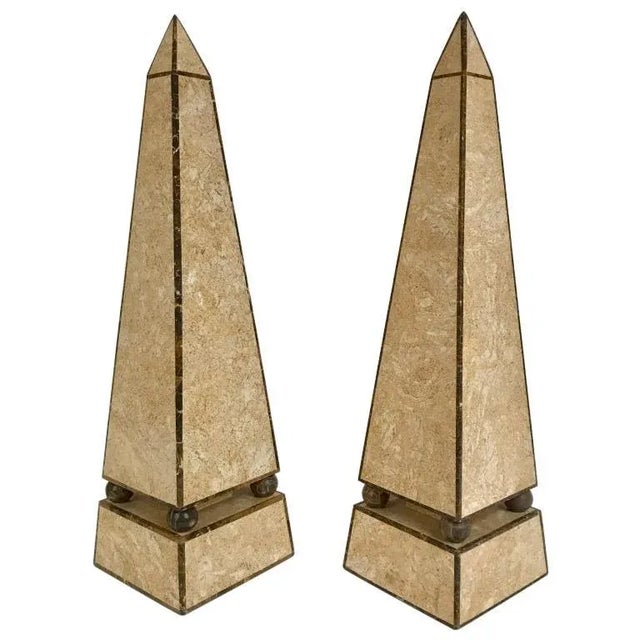 Obelisks with Travertine and Marble Veneer - A Pair For Sale - Image 13 of 13