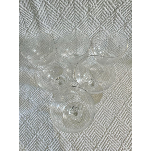 Glass Mid to Late 20th Century Tiffin-Franciscan “Forever Yours” Etched Wine Glasses - A Set of 6 For Sale - Image 7 of 7