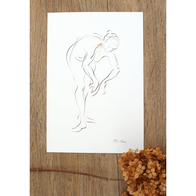 Realism Original Signed Figure Drawing - Female Dancer For Sale - Image 3 of 4