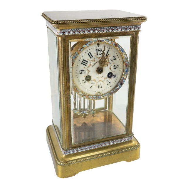 19th Century French Bronze Crystal Regulator Clock for Bigelow Kennard
