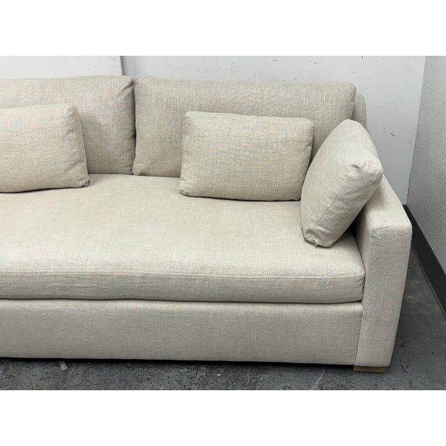 Restoration Hardware Belgian Track Arm Bench Seat Sofa For Sale In San Francisco - Image 6 of 12