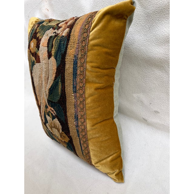 Mid 18th Century Pillow With 18th Century Tapestry - Bird Pecking at a Fruit For Sale - Image 5 of 8