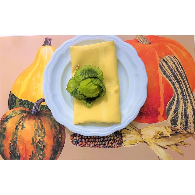 Autumn Bounty Paper Placemat Pad 30 Heavy Weight 12" x 18" Reusable Sheets Attractively Shrink Wrapped with Labeling on...
