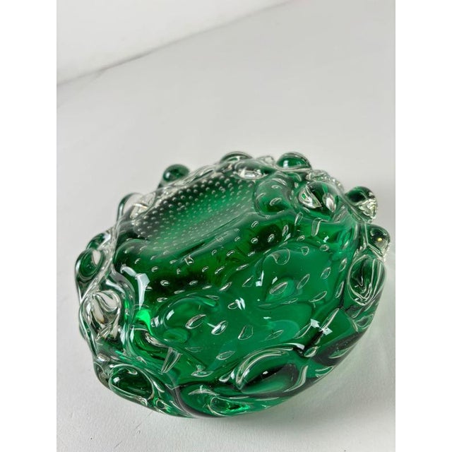 Emerald Green Murano Glass Ashtray, 1970s For Sale - Image 6 of 12
