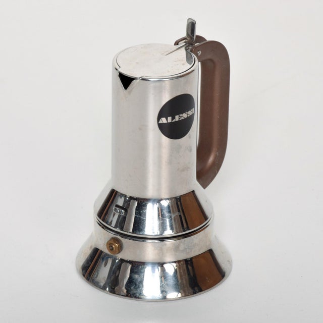 Modern 1980s Richard Sapper for Alessi Modern Espresso Maker Chrome For Sale - Image 3 of 8