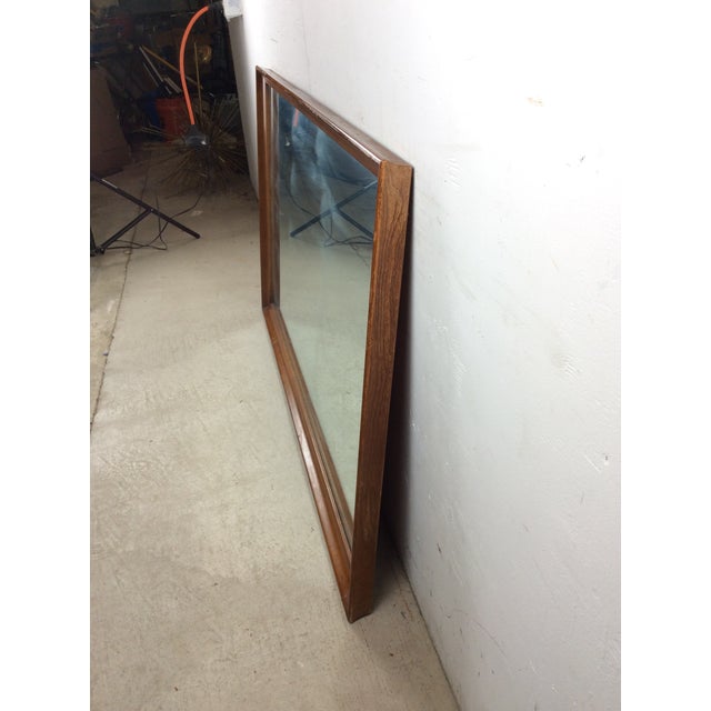 Mid Century Modern Long Rectangular Wall Mirror With Walnut Frame For Sale - Image 14 of 17