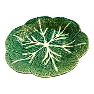 Portuguese Cabbageware Plate by Bordallo Pinheiro For Sale