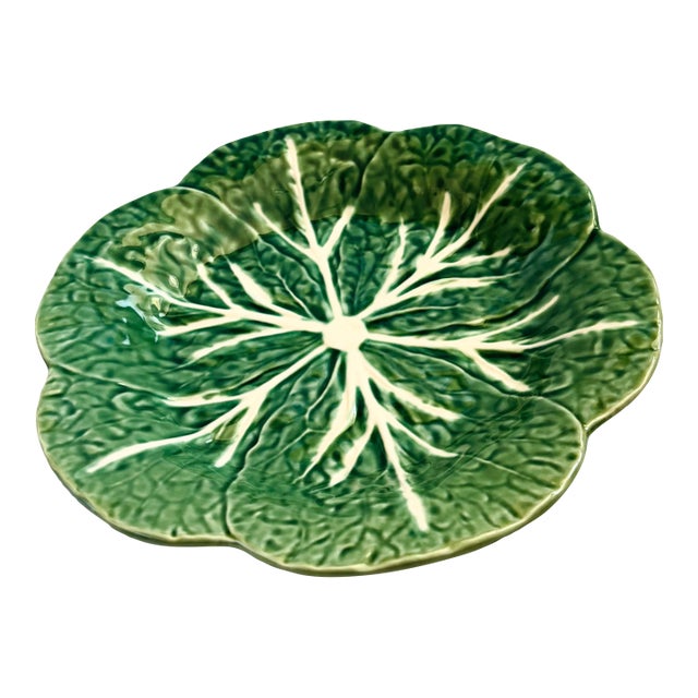 Portuguese Cabbageware Plate by Bordallo Pinheiro For Sale