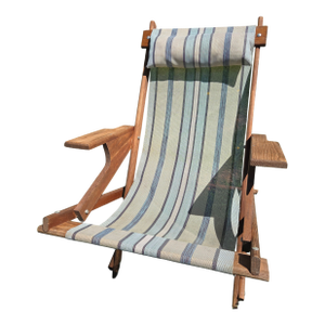Vintage Folding Lounge Beach Chair Rocker