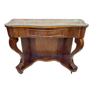Antique Console Table in Wood with Drawer For Sale