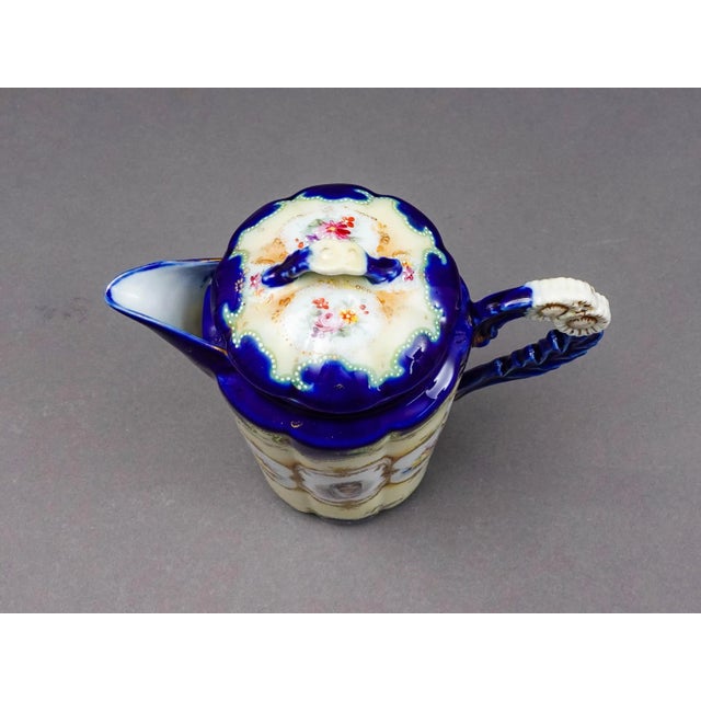 Ceramic Vintage Nippon Hand Painted Josephine Portrait Floral Porcelain Chocolate Pot For Sale - Image 7 of 8