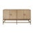 Matthew Izzo Home Ariel Cerused Oak Four Door Buffet With Brass Metal Base and Acrylic/Brass Hardware For Sale In New York - Image 6 of 6