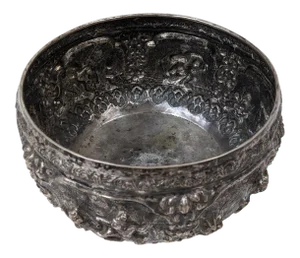 Large 19th Century Antique Burmese Silver Bowl