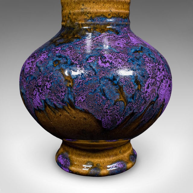 Vintage Fat Lava Posy Vase, German, Glazed Ceramic, Flower Pot, Mid Century For Sale - Image 9 of 10