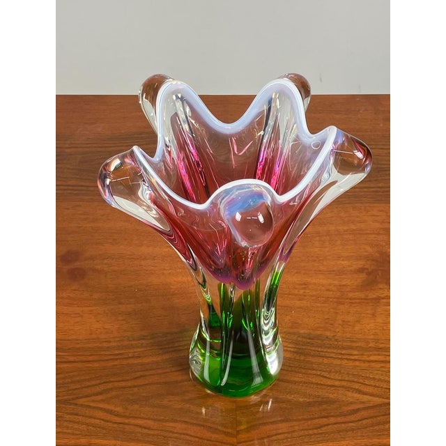 Art Glass Vase by Josef Hospodka for Chribska Glassworks, 1960s For Sale - Image 6 of 12