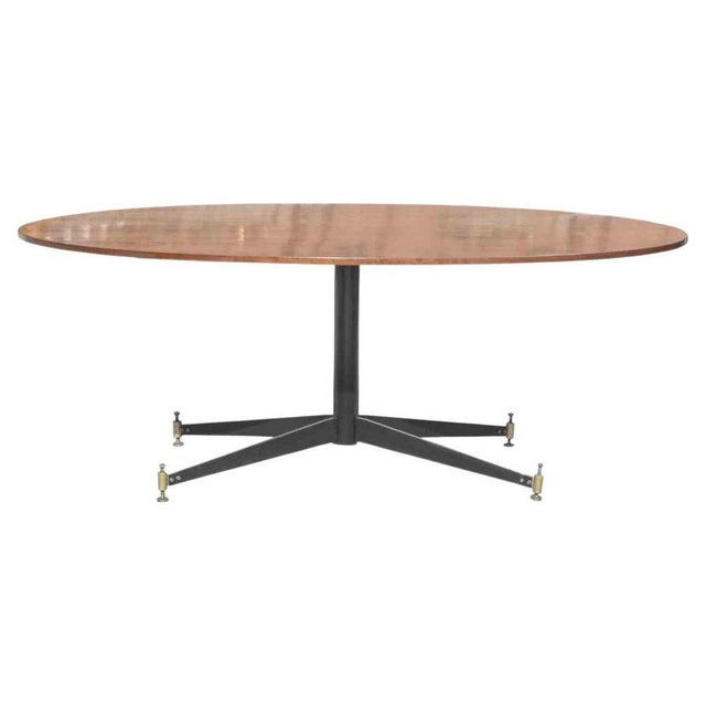 Wood Vintage Table in Wood and Brass by Ignazio Gardella, Italy, 1970s For Sale - Image 7 of 7