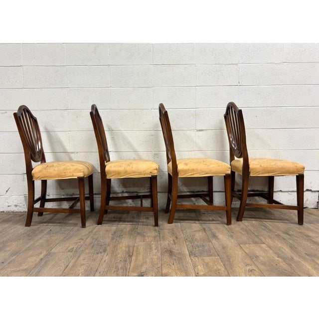 Vintage Duncan Phyfe Hepplewhite Style Shield Back Dining Chairs - Set of 4 For Sale - Image 11 of 13