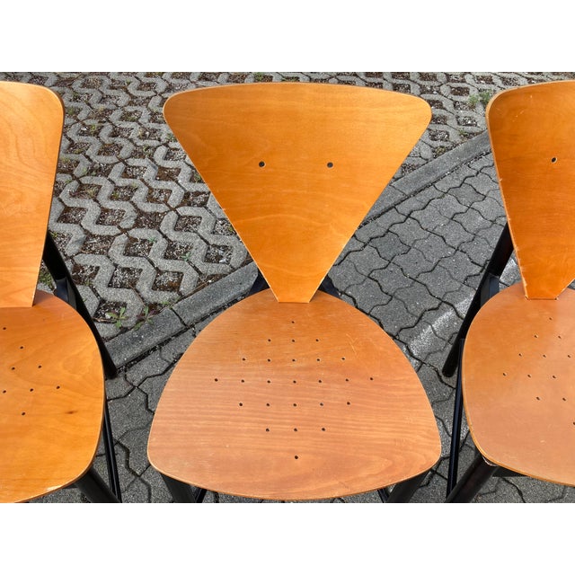 Wood Italian Triangle Dining Chairs, 1980s, Set of 4 For Sale - Image 7 of 18