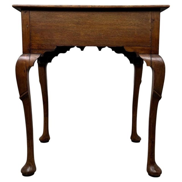 18th Century Antique English Georgian Oak Side Table For Sale - Image 9 of 13