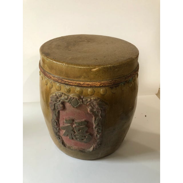 Mid 20th Century Chinese Ceramic Lidded Rice Barrel For Sale - Image 9 of 9