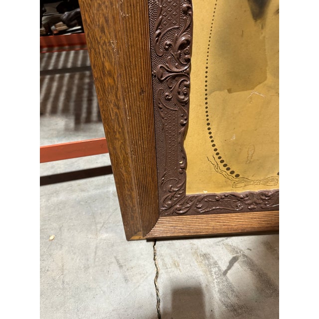 1970s Vintage Wooden Intricate Frame With Photo of a Woman For Sale - Image 5 of 7
