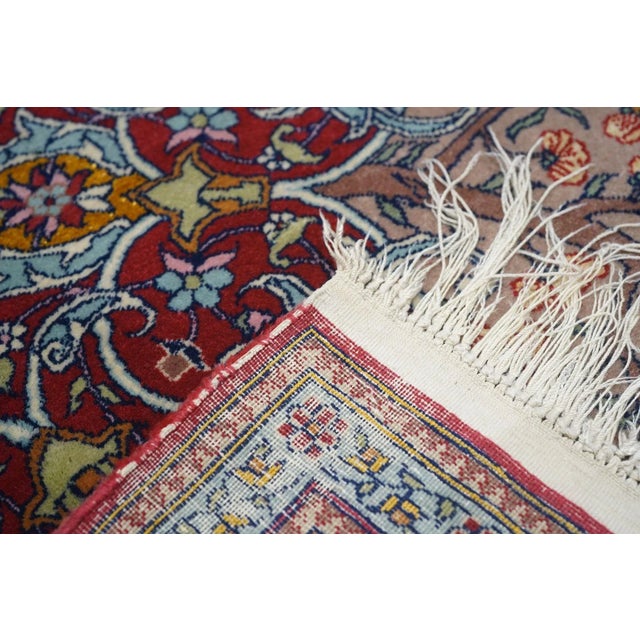 Extremely Fine Wntique Persian Tehran Wool Rug 4'7'' X 6'8'' For Sale In New York - Image 6 of 10