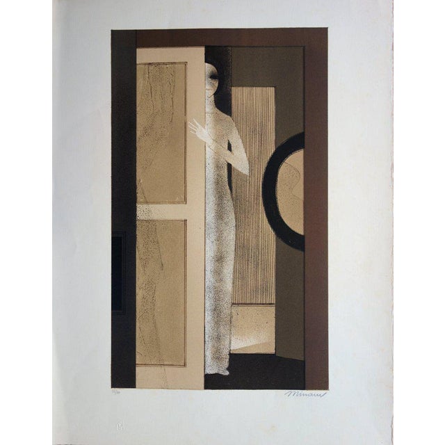 André Minaux, Young Girl in the Locker Room, Original Lithograph For Sale - Image 6 of 6
