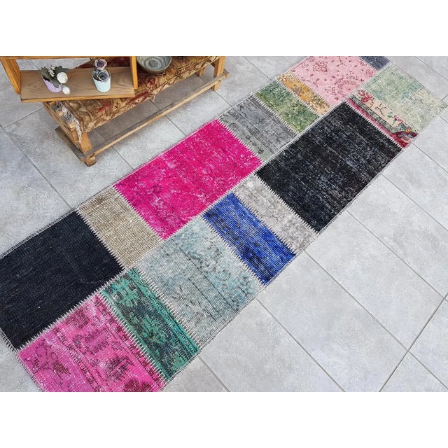 Mid 20th Century Floor Oushak Faded Carpet For Sale - Image 9 of 10