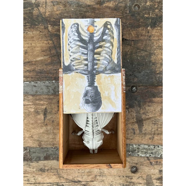 Tan Vintage Original Mixed Media Sculpture Box For Sale - Image 8 of 12