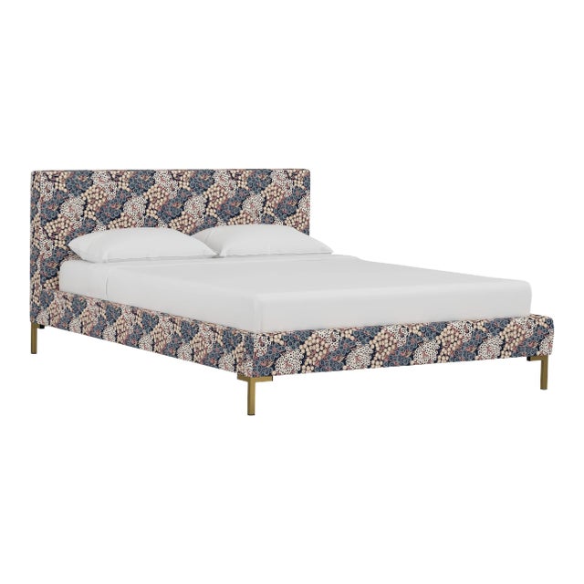 Norah Platform Bed in Navy Blush Loiret, Twin For Sale In Chicago - Image 6 of 6