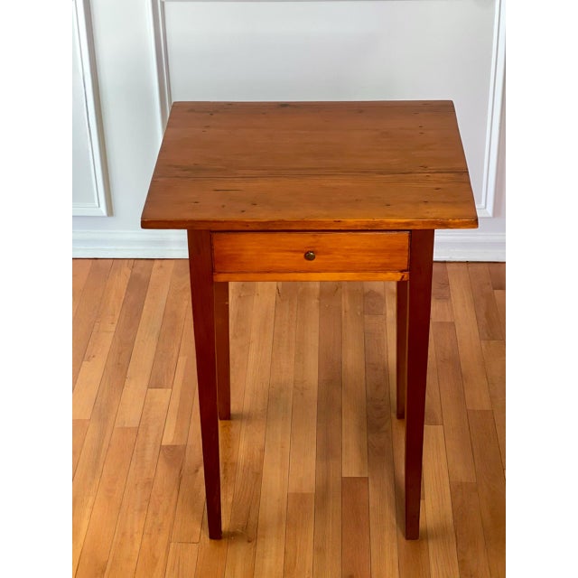 Wood New England Federal Period Hepplewhite Style Cherry Stand With Drawer For Sale - Image 7 of 18