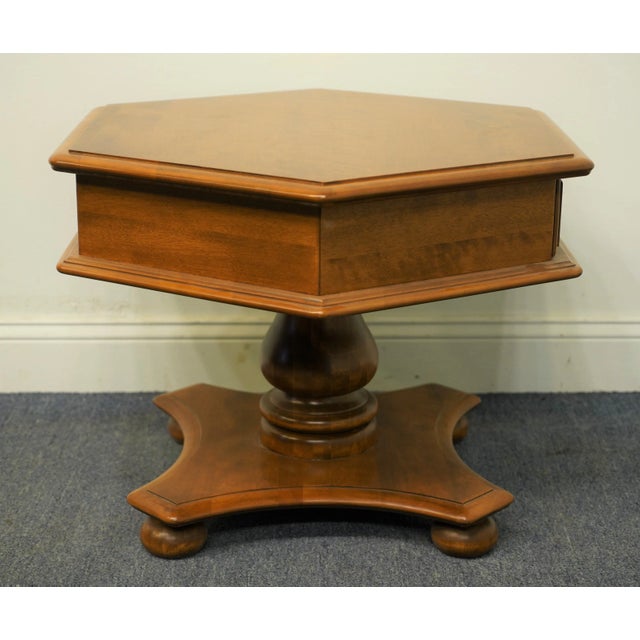 Ethan Allen Heirloom Nutmeg Maple Colonial Early American Hexagonal Accent End Table 10-8626 For Sale - Image 12 of 13