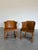 Pair of Dutch Colonial Style Vintage Oak Barrel Back Chairs For Sale In Tampa - Image 6 of 12