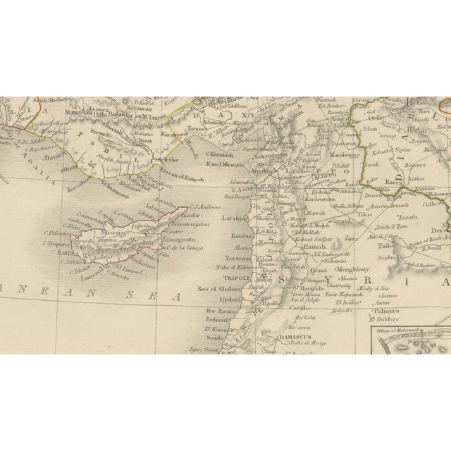 Paper Antique Map of Turkey in Asia, 1850 For Sale - Image 7 of 11