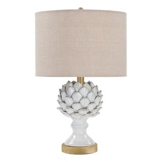 Regina Andrew Leafy Artichoke Ceramic Table Lamp (Off White) For Sale