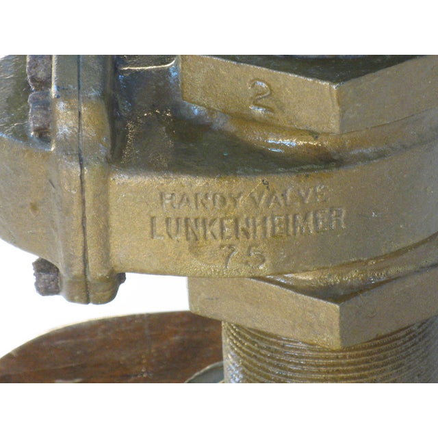 Brass Table Lamp Nautical Antique S.S. San Jose Brass Recovered Pipe For Sale - Image 8 of 16