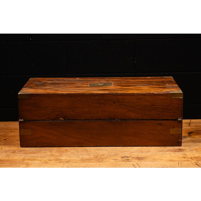 Early 20th Century Antique English Walnut Folding Lap Desk For Sale - Image 5 of 11