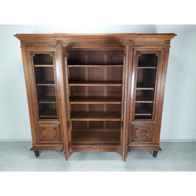 Louis XVI Bookcase in Oak, 1890s For Sale - Image 5 of 18