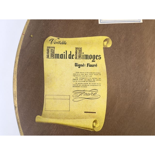 Camille Fauré Limoges Oval Enamel Plaque, Bouquet of Roses, Mid-20th Century For Sale - Image 17 of 17