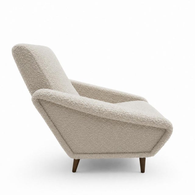 Mid-Century Modern Wool Armchairs in the Style of Gio Ponti, Set of 2 For Sale - Image 3 of 10