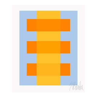 Yellow Through Orange on Blue Fine Art Print 40" X 50" by Liz Roache For Sale