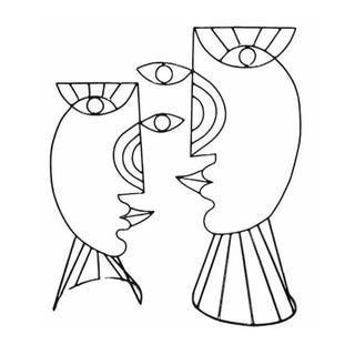 1990s Pair of Monumental Diego Cabezas Attrib Indoor / Outdoor Handmade Steel Cubist Figural Steel Sculptures - Set of Two For Sale