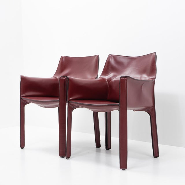 Cab 413 Chairs by Mario Bellini for Cassina, 1990s, Set of 2 For Sale - Image 11 of 14