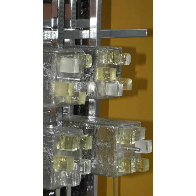 Vintage Murano Glass and Steel Wall Lamp by Albano Poli for Poliarte, Italy, 1960s For Sale - Image 9 of 16